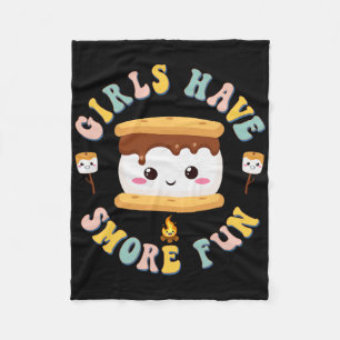 Frauen Camping Kawaii Smores Mädchen haben S'more Fleecedecke
