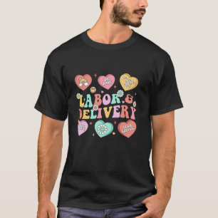 Frauen Candy Heart Labor und Lieferung Krankenvers T-Shirt
