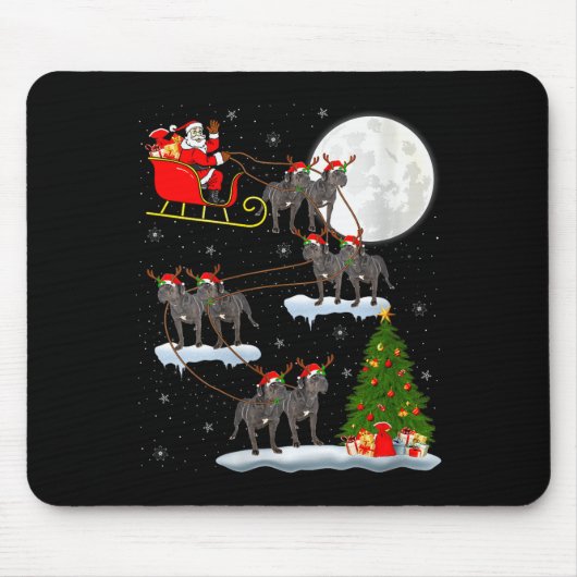 Frauen Cane Corso Hund Santa Schlitten Fliegend Lu Mousepad (Vorne)