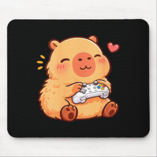 Frauen Capybara kawaii Anime spielt Videospiele Mousepad