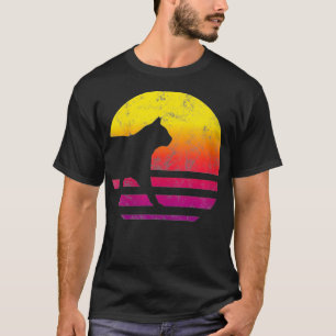 Frauen Cat Retro Style Vintag VNeck T-Shirt