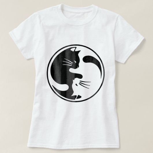Frauen Cat YinYang Shirt Cat Shirt Cat (Design vorne)