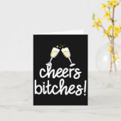 Frauen Cheers Es Funny Silvester V-Ausschnitt  Karte (Gelbe Blume)