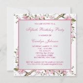 Frauen Cherry Blossom Geburtstagspartei Einladung (Rückseite)