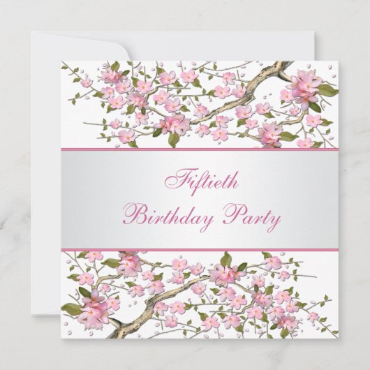 Frauen Cherry Blossom Geburtstagspartei Einladung (Vorderseite)