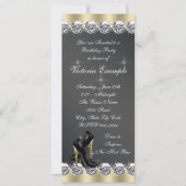 Frauen Chic Black 40. Geburtstag Party Einladung (Rückseite)