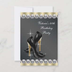 Frauen Chic Black Birthday Party Einladung