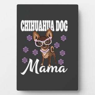 Frauen Chihuahua Hundemutter Fotoplatte