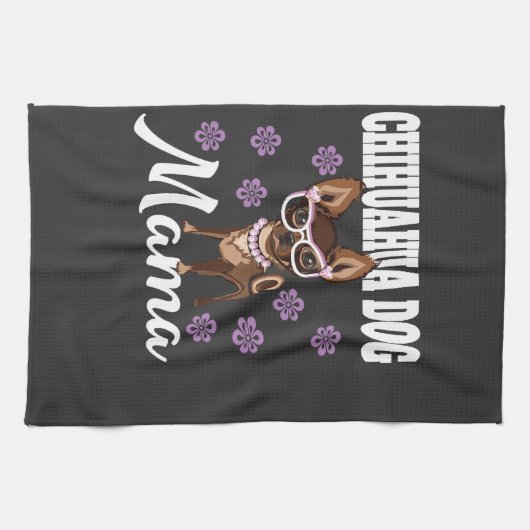 Frauen Chihuahua Hundemutter Geschirrtuch (Horizontal)