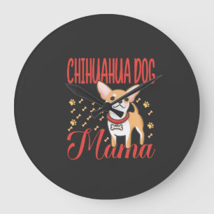 Frauen Chihuahua Hundemutter Große Wanduhr