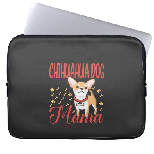 Frauen Chihuahua Hundemutter Laptopschutzhülle (Vorderseite)
