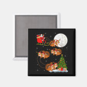 Frauen Chipmunk Weihnachtsmann Schlitten Fliegend Magnet (Vorderseite/Rückseite)