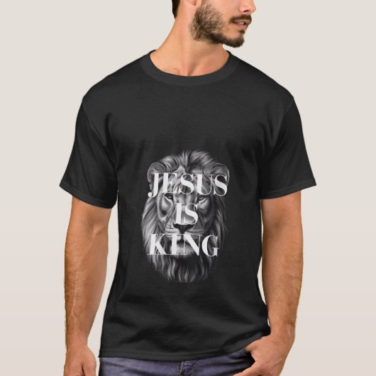 Frauen Christlich Jesus ist König Löwen Design ver T-Shirt (Vorderseite)