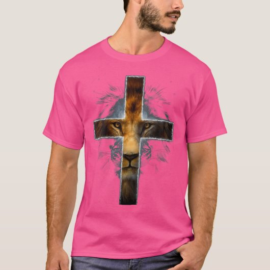 Frauen Christlich Jesus Löwe Judah Cross G T-Shirt (Vorderseite)