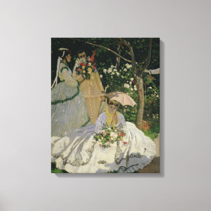 Frauen Claude Monets   im Garten Leinwanddruck