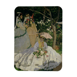 Frauen Claude Monets im Garten Magnet