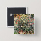 Frauen Claudes Monet | in den Blumen, 1875 Button (Vorne & Hinten)