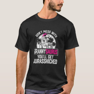 Frauen Cool Grannysaurus Dinosaurier T Rex Niedlic T-Shirt
