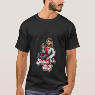 Frauen Cool Retro Vintag Jesus ist ein DJ Mixer Mu T-Shirt