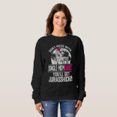 Frauen Cool Single Momsaurus Dinosaurier Rex Niedl Sweatshirt (Vorne ganz)