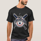 Frauen Cooperstown New York Baseball Game Family V T-Shirt (Vorderseite)