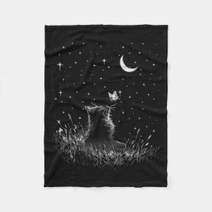 Frauen Cottagecore Floral Schmetterling Schwarze K Fleecedecke
