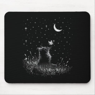 Frauen Cottagecore Floral Schmetterling Schwarze K Mousepad
