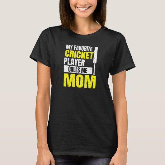 Frauen-Cricket-Spiel-Angebot für eine Mama eines C T-Shirt (Vorderseite)
