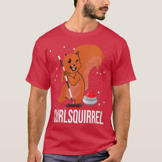 Frauen Curling Sport Mascot Curlsquirrel Curling S T-Shirt