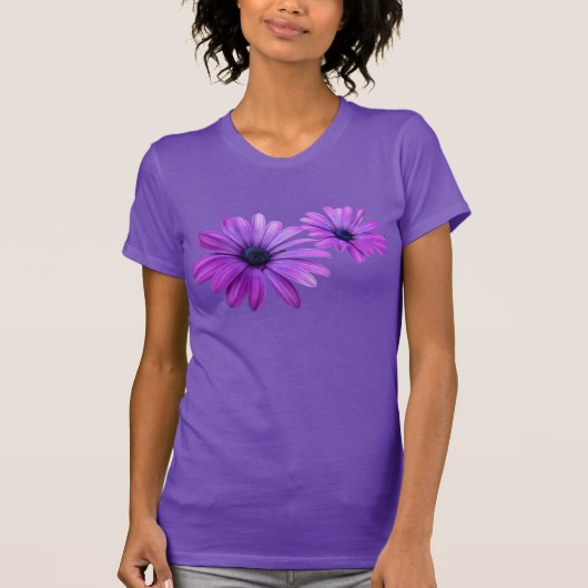 Frauen Daisy T - Shirt Lila Blume Shirts Geschenke (Vorderseite)