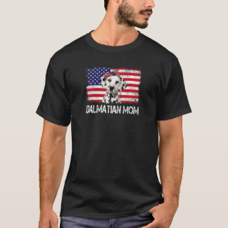 Frauen Dalmatiner Mama Uns Flag 4. Juli Patriotic T-Shirt