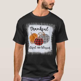 Frauen dankbar gesegnet Kariert Thanksgivi T-Shirt