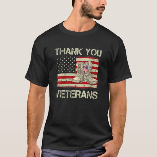 Frauen danken Ihnen Veteranen Combat Boots Veteran T-Shirt (Vorderseite)