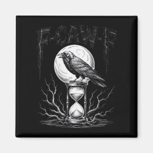 Frauen Dark Gothic F-caw-f Black Crow Moon Soky Ha Magnet