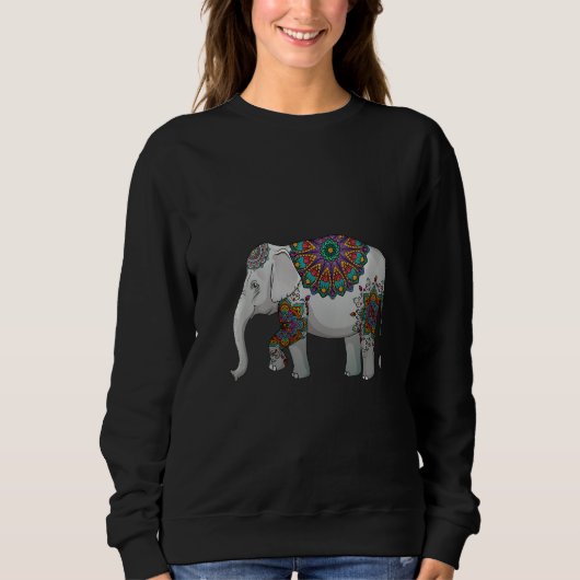 Frauen dekorativer Elefant Sweatshirt (Vorderseite)