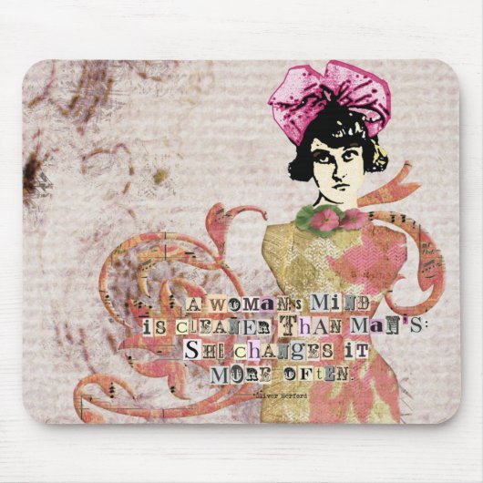 Frauen denken an digitale Collage Mousepad (Vorne)