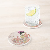 Frauen denken an digitale Collage Sandstein Untersetzer (Seite)