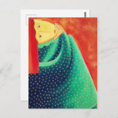 Frauen denken Moderne Kunst Akrylic Painting Postkarte (Vorne/Hinten)