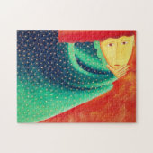 Frauen denken zeitgenössische Kunst Akrylic Painti Puzzle (Horizontal)