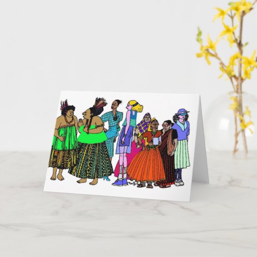 Frauen der Welt - 6 Karte (Gelbe Blume)