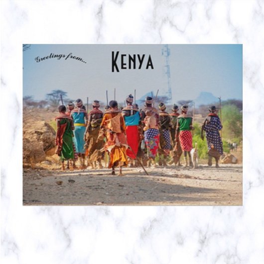 Frauen des Samburu-Stammes in Kenia Postkarte