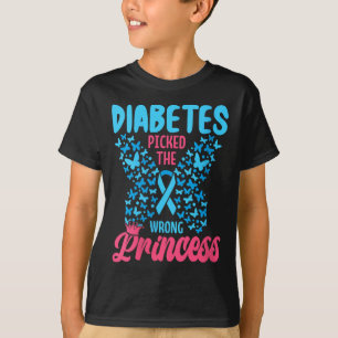 Frauen Diabetes entführte die falsche Prinzessin V T-Shirt