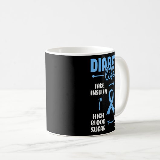 Frauen Diabetisches Leben Niedriges Blut Zucker es Kaffeetasse (VorderseiteRechts)