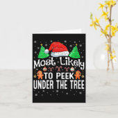 Frauen, die am ehesten unter dem Baumstamm Christm Karte (Gelbe Blume)