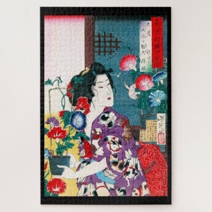 Frauen, die bei Katze gemustert Kimono tragen, Yos Puzzle