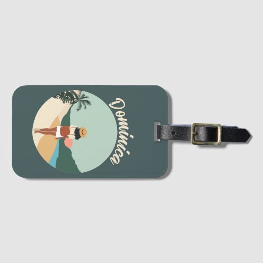 Frauen, die bei Sonnenuntergang am Strand spaziere Gepäckanhänger (Vorderseite (Horizontal))