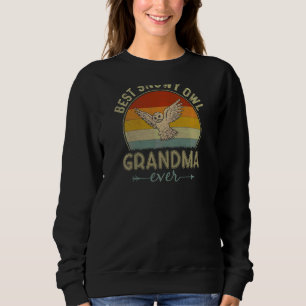 Frauen die beste Schneeauge Owl Oma je Retro Mutte Sweatshirt