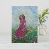 Frauen, die Blume aussuchen, leere jeden Anlaß-Kar Einladung (Stehend Vorderseite)