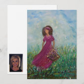 Frauen, die Blume aussuchen, leere jeden Anlaß-Kar Einladung (Vorne/Hinten)