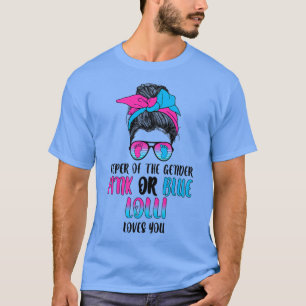 Frauen, die das Geschlecht in Rosa oder Blau halte T-Shirt